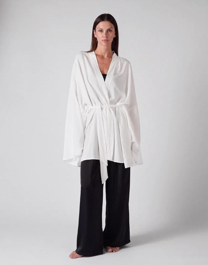 Elegant Tie-Up Cardigan & Long Pants Set - Solid Color, Long Sleeve, European & American Style Women's Home Wear