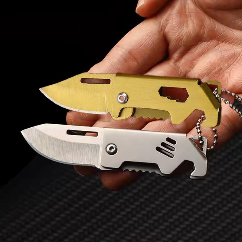 Mini 420 Stainless Steel Folding Knife Keychain Mini Key Knife EDC Creative Pocket Knife Portable Bottle Opener Sharp Cutting To