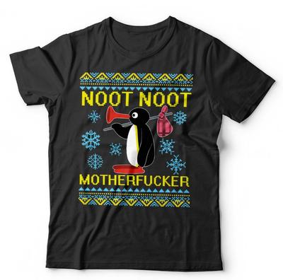 T-shirt Moche de Noël Noot Noot Adulte Unisexe Drôle Noël Festif Pingouin Pingu