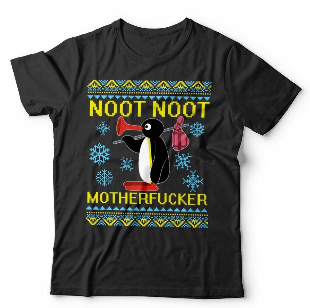 

Christmas Noot Noot Adult Ugly T Shirt Unisex Funny Xmas Festive Penguin Pingu M