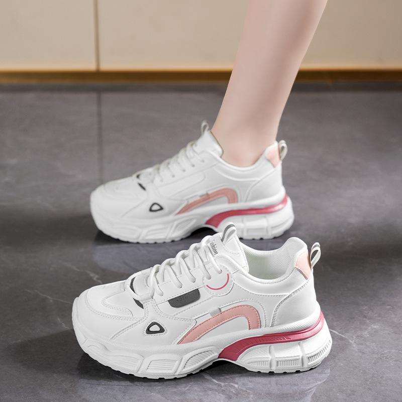 Spring women's shoes new breathable little white shoes women's Korean version versatile thick-soled heightening sports shoes casual dad shoes trendy s