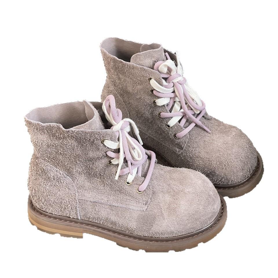 Leather platform kapibara martin boots women's 2025 autumn new British style retro casual short boots rhubarb boots