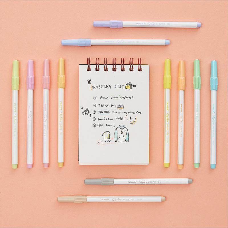Korea Monami 12-Color Water-Based Sign Pen Set for Writing & Coloring