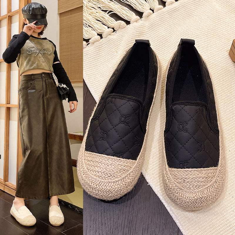 Xiaoxiangfeng fisherman shoes female lazy one-pedal flat-soled Doudou shoes spring and autumn new single shoes loafer shoes female