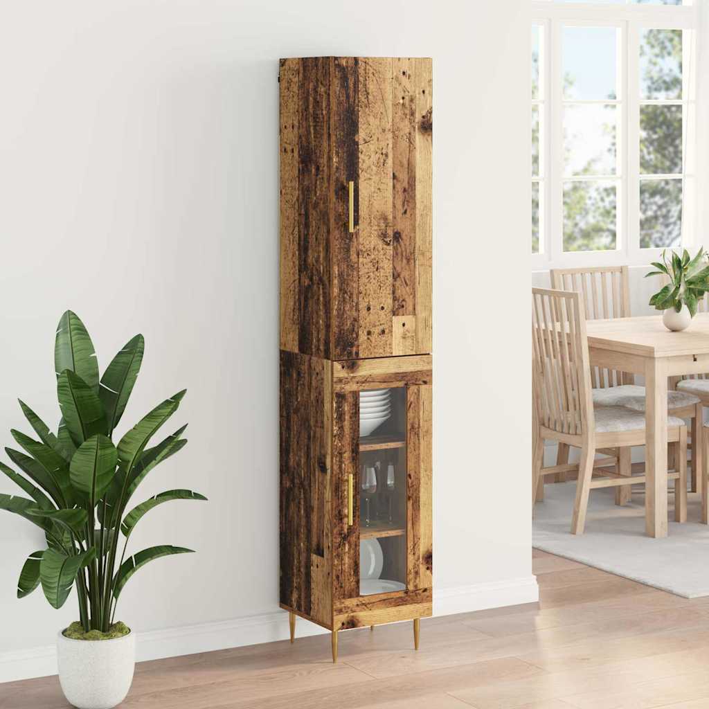 Highboard 2 pcs Reclaimed Wood Wood Based Material