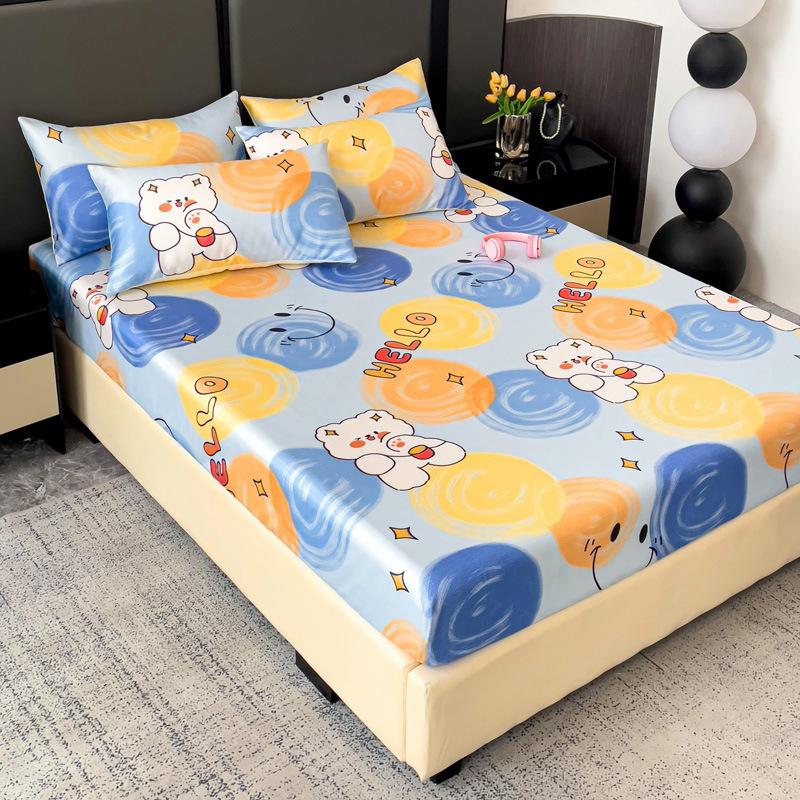 Saltea nouă imprimată din mătase de gheață, covoraș din mătase de gheață, husă protectoare de saltea antiderapantă, covoraș moale pentru aer condiționat de vară, saltea