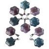 Artistic Crafted Flower Crystal Pendant Set Natural Stone Flower Pendant Charm For Handmade Jewelry And Necklace