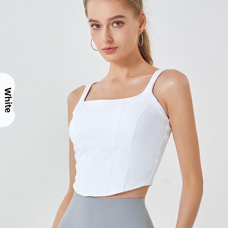 

Женский топ для занятий йогой осенью и зимой с подкладкой под грудь XL белый