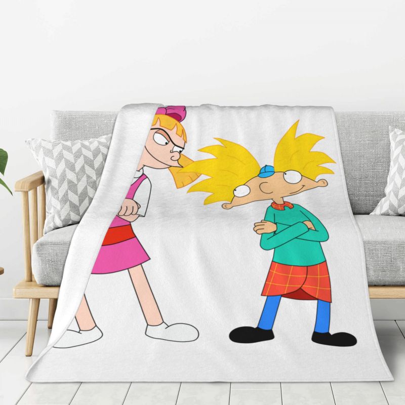 Custom Hey Arnold Animated Anime Helga Pataki Blanket Warm Fleece Soft Flannel Throw Blankets for Bedroom Couch Car Autumn