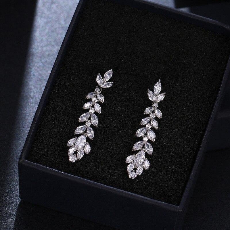 Lindon Fashion Copper Alloy Zircon Jewellery Drop Earrings For Women Wedding Party Gifts