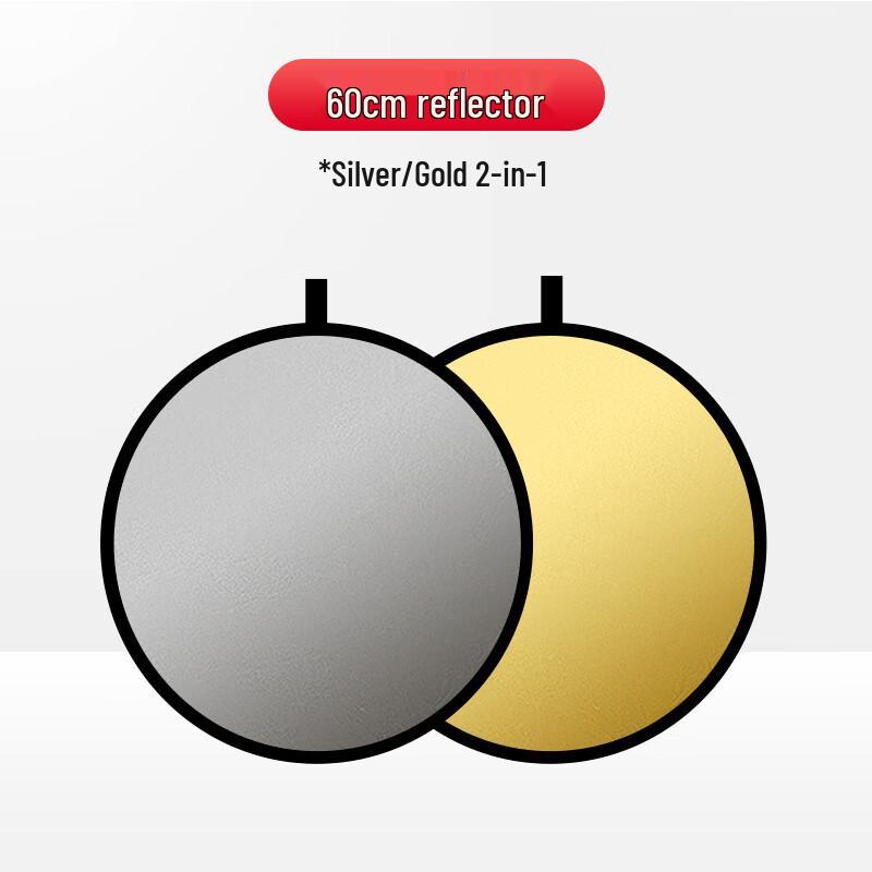 OLOEY 60cm Foldable Gold & Silver 2-in-1 Photography Reflector (Pack of 2)