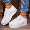 Fashion New women's flat casual single shoes, perforated and breathable white sneakers, women's sports shoes