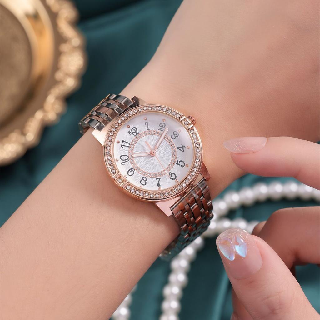 Fashion Light Luxury Room Gold Diamond Casual Women'S Steel Belt Watch