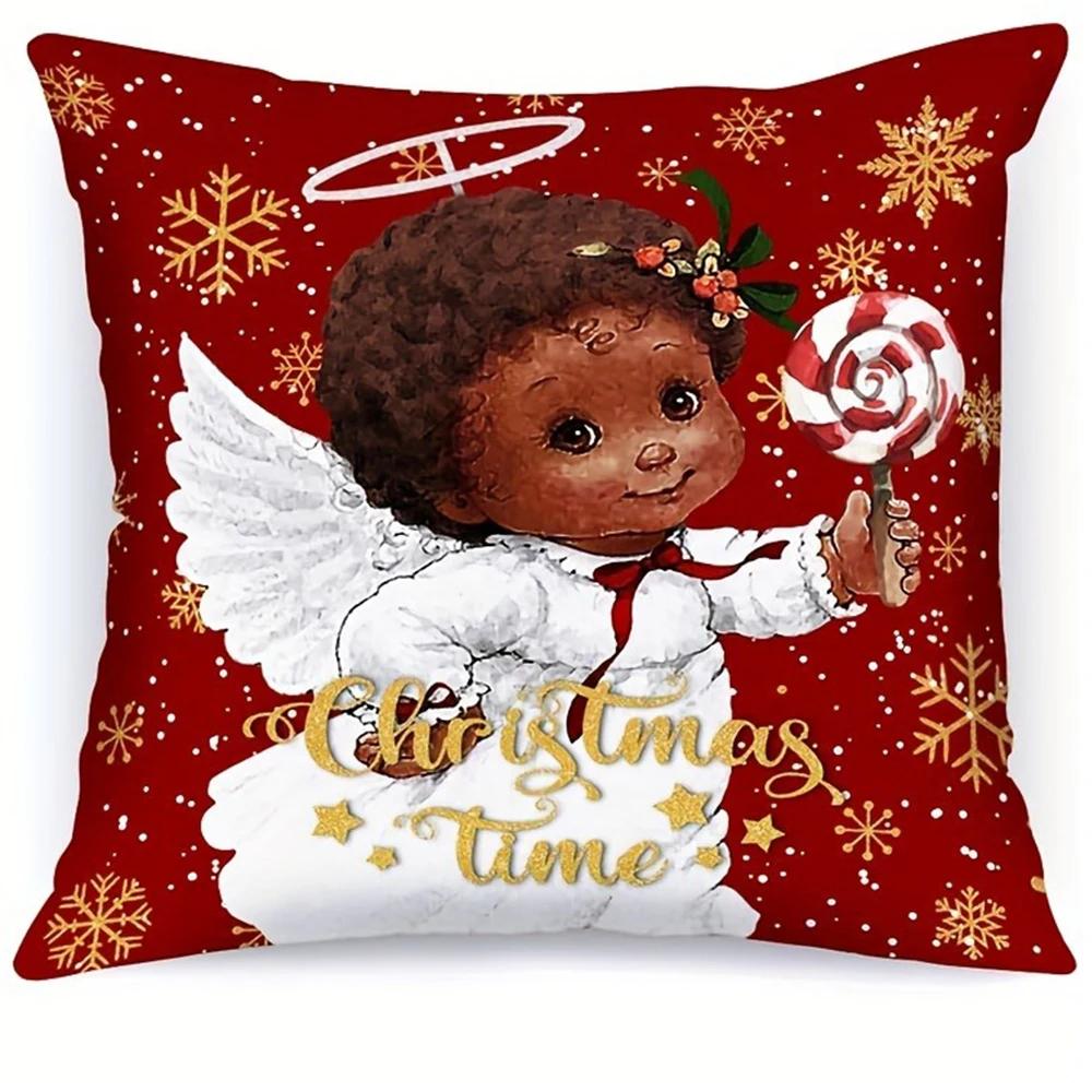 

1 шт. Веселого рождественского украшения наволочка с застежкой-молнией для гостиной, дивана, подушки, набор для украшения дома 40x40cm