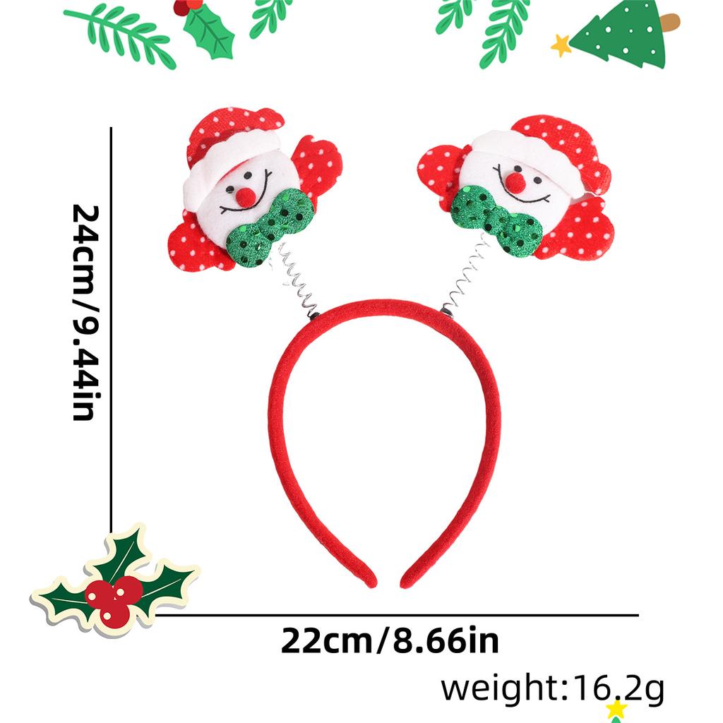 Deer Antlers Headband Long-Lasting Snowman Headband Christmas Tree Headband Glittering For Adult Christmas Parties