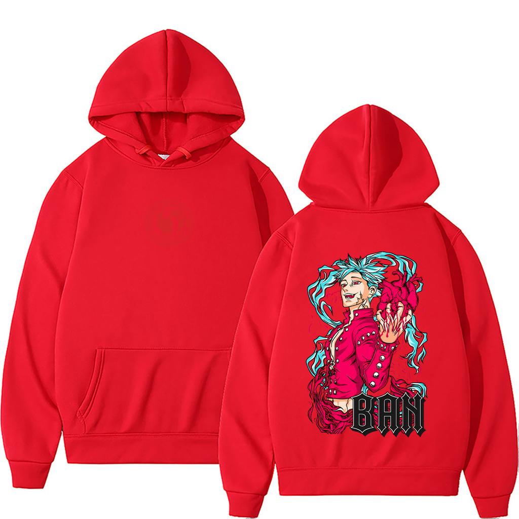 Anime The Seven Deadly Sins Hoodie Fox's Sin of Greed Ban Graphic Pullover Hoodies Women Manga Oversized Hooded Sweatshirt