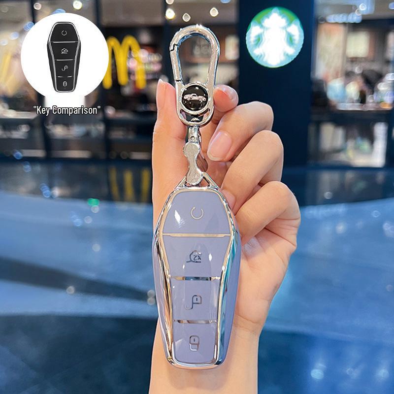 Etui na kluczyk BYD: Kompatybilny z Dolphin, Seagull, Song Plus, Qin DMI, Han EV, Tang, Seal, 06, Yuan Pro - Pokrowiec na brelok