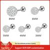 Elegant European & American Rhinestone Stud Earrings - High-End Bling Stainless Steel Sphere Design