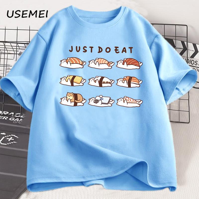 

Funny Cat Shusi Graphic T Shirts Cute Cartoon Cotton Printed T Shirt Loose Unisex Round Neck Mens Clothes Oversized Streetwear 4XL