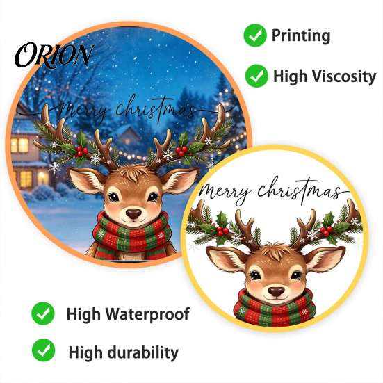 Decorative Glass Door Decals Christmas Reindeer Static Window Stickers, PVC Waterproof Elk Cling for Holiday Indoor Outdoor Decor Home Decoration,