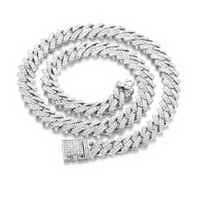 New Heavy Industry Full Diamond Cuban Chain Necklace High End Hip Hop Necklace Men's Accessories Cuban Chain Diamond