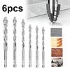 6PCS 4-Blade Saw Tooth Eccentric Drill Bit High-Strength Alloy Twist Drill Bit 4/5/6/8/10/12mm Rotary Tool Accessory Hand Tools
