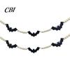 Non-woven Felt Halloween Decor 2 Pcs 7.5FT Garland, Pumpkin Ghost Bat Skull Garland with Fireplace Wood Beads, Party Hanging Banner for Doorway Indoor
