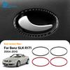 Real Soft Carbon Fiber Trim Sticker For Mercedes Benz SLK R171 2004 2005 2006 2007 2008 2009 2010 Car Door Interior Handle Frame