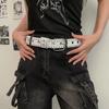 Women Belt Women'S Jeans Tie-In Ladies' Belt  Personality Rivet Belt Senior Black