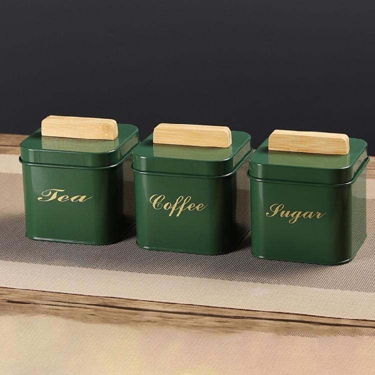 Bamboos Lid Canister For Coffee Bean Loose Teas and Candy Food Storage Container Jar Kitchen Organization Tool