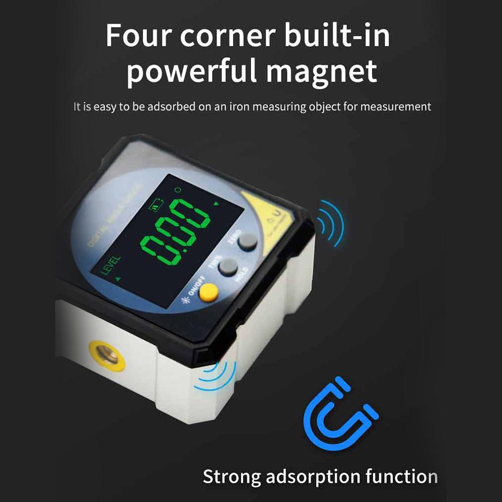 Two-sided Laser Digital Protractor Magnetic Inclinometer 4 X 90 Degrees  Angle Finder 2 Modes Level Box