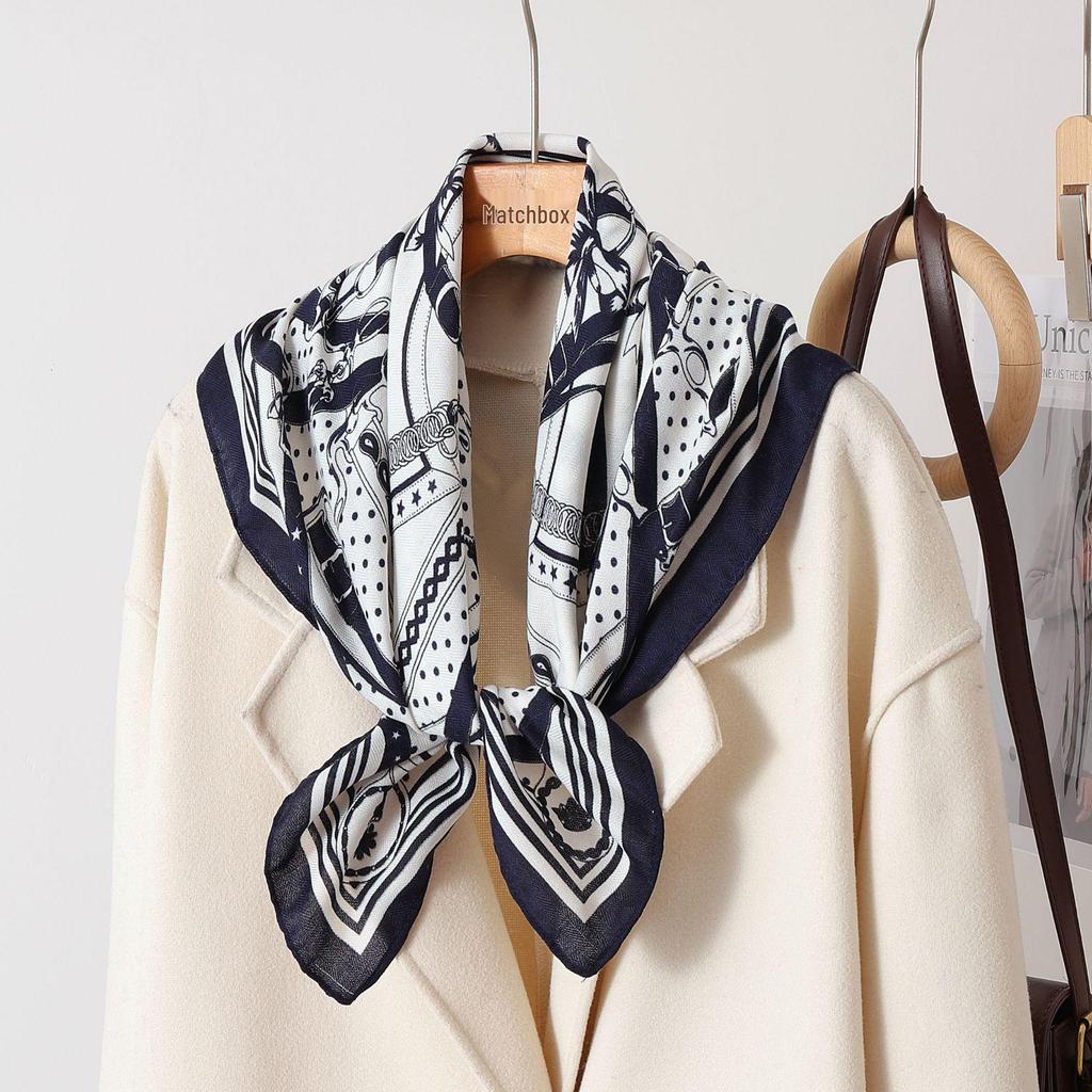 Paisley Patchwork Cotton & Linen Square Scarf for Women - Silk Neck Tie for Shirts, Suits & Waist - Spring/Summer Fashion Accessory