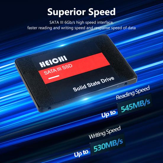 SATA III 6Gb/s 2.5-Inch SSD Shock-proof Speed Up To 545MB/s Read 530MB/s Write 1/2/4TB Internal Solid State Drive for PC Desktop Laptop