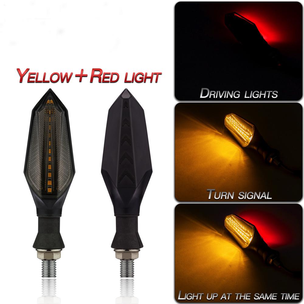 Motorcycle Turn Signals Light Blinker Lamps 17LED Arrows LED Turn Signal Lamp 12V 10mm Sequential Flowing Flash Indicator Lights