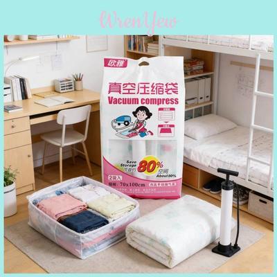 Compression Storage Bag For Winter Clothes With Pet Pe Material And No Pump Needed For Travel