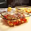Heat Insulated Pan 2L Glass Baking Dish, Square Dishes for Oven, Versatile Serving Plate Dinner Tempered Casserole Dish Brownies Meatloaf Desserts