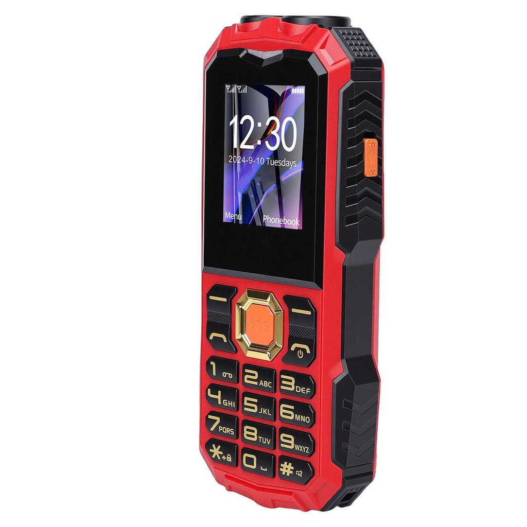 Large Buttons Cell Phone 4G LTE Unlocked with SOS Key 16800mAh Dual SIM MP3 Calling SMS Functions Internet Red