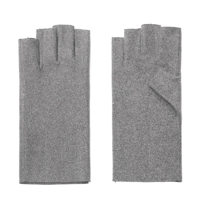 Autumn German velvet warm finger gloves women's winter velvet half-finger student writing finger gloves