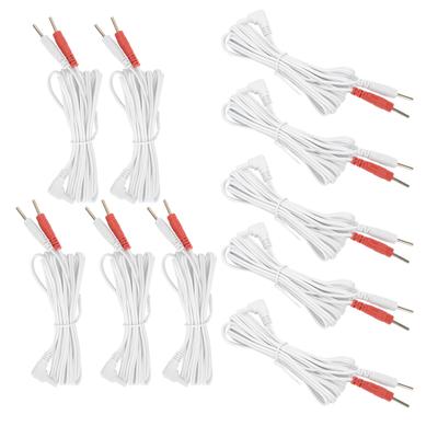 10pcs / Bag 2.35mm 1.8m 2?In?1 Pin Type Electrode Lead Wires Cable for TENS Unit Physiotherapy Machine