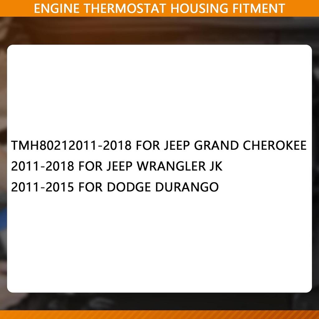 5184651AG Thermostat Housing for Dodge Durango 2011-2015, for Jeep Grand Cherokee 2011 2012 2013 2014 2015 2016 2017 2018, for Jeep Wrangler JK