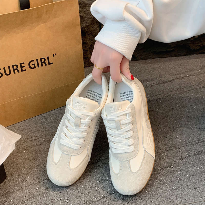 Flat-bottomed German training shoes women's 2025 new spring and autumn little white shoes popular leisure sports women's shoes versatile Forrest G