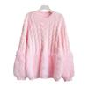 Gentle Wind Soft Waxy Round Neck Twist Sweater Women's Autumn and Winter Design Sense Fashionable Solid Color Long Hair Imitation Mink Sweater