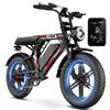 OOKTEK Vélo électrique 1000W 20"-48V 17,5AH-Fat bike tout terrain-50KM/h-150kg-Vtt électrique adulte Suspension intégrale-C200 Noir