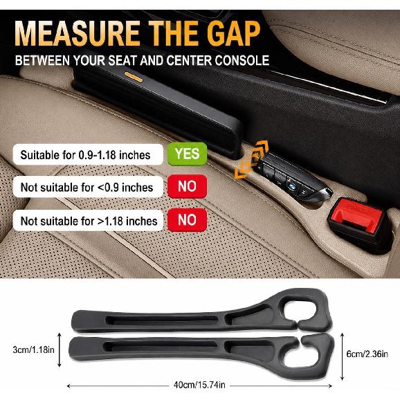 2PCS Car Seat Gap Filler and Organizer, Universal Console Catcher Fill The Gap Between Seat and Console, Anti-Drop Organizer | Suitable for Most Car