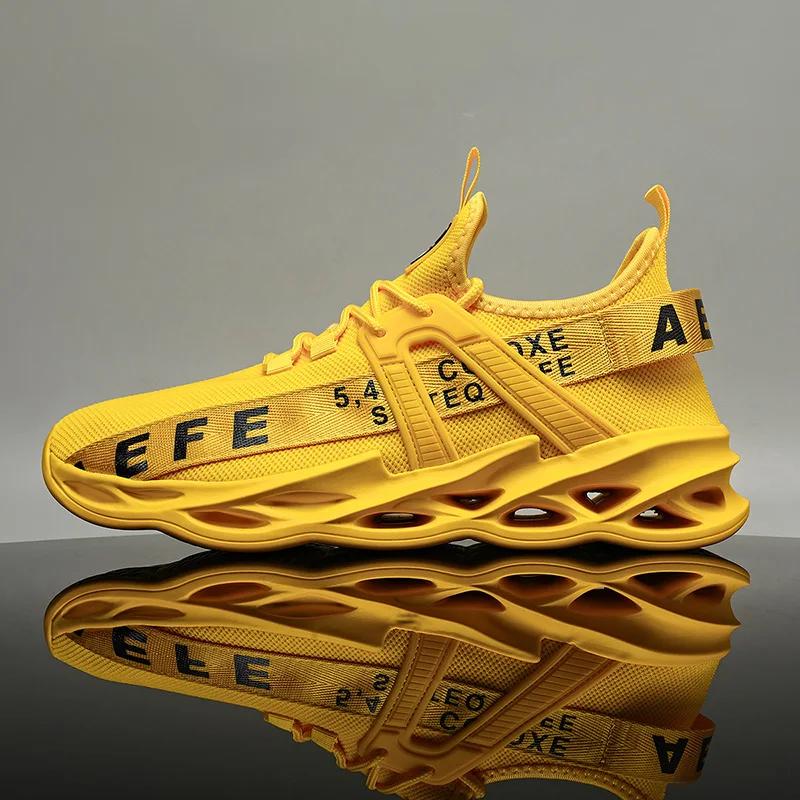 

Модні чоловічі кросівки Високоякісні тенісні розкішні дизайнерські туфлі Чоловічі повсякденні кросівки Взуття на платформі Зручні чоловічі кросівки 40 жовтий