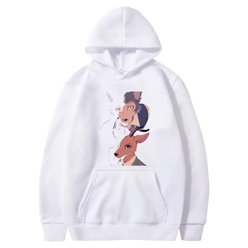 Hot Manga BEASTARS Hoodie Legoshi Rouis Graphic Print Sweatshirt Men Women Clothing Long Sleeve Hooded Harajuku Male Streetwear