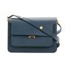 Trunk Fashion Solid Color Flap Calfskin Accordion Shoulder Bag Women Shoulder Bag Dark-Blue SBMPN09NO1-LV520-ZB74N