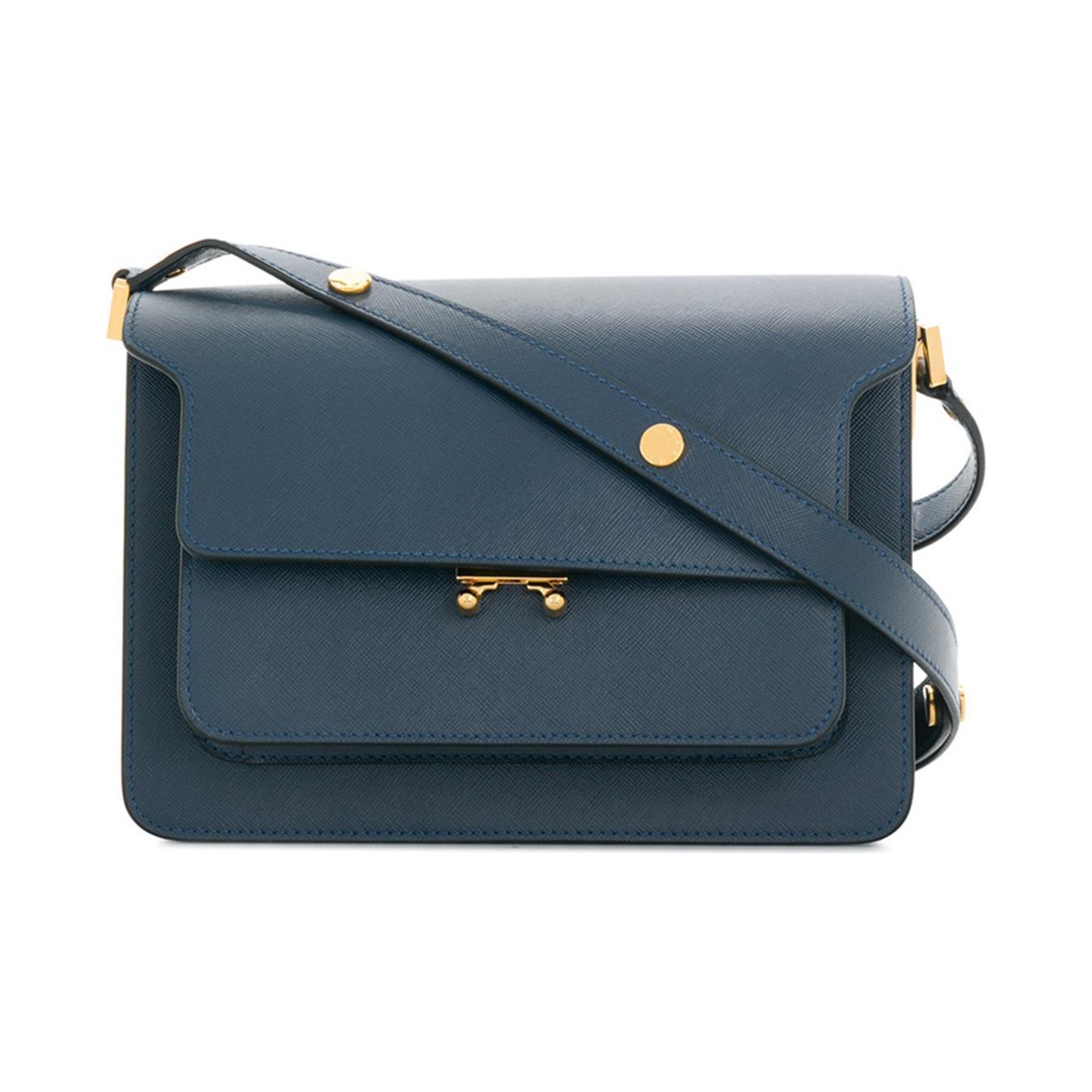 

Marni Trunk Fashion Solid Color Flap Calfskin Accordion Shoulder Bag Women shoulder bag Dark-Blue SBMPN09NO1-LV520-ZB74N Basic Set (Bag+Dust Bag)