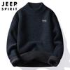 JEEP SPIRIT Men's Fleece-Lined Round Neck Knit Sweater