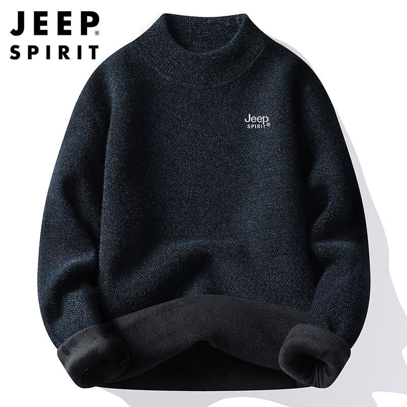 

JEEP SPIRIT Men s Fleece-Lined Round Neck Knit Sweater XL